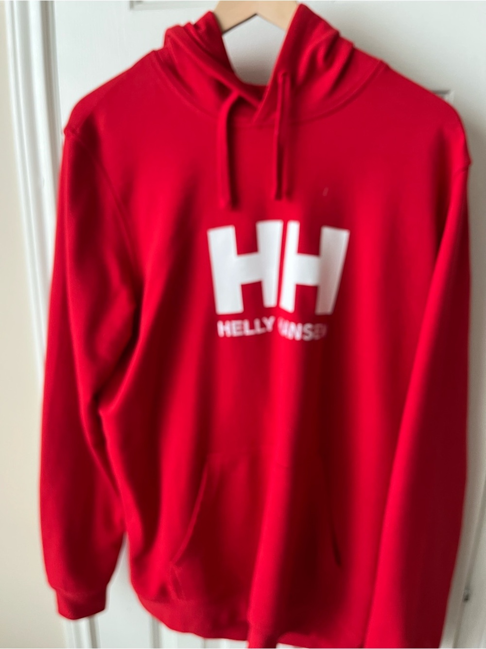 Helly Hansen Red Crewneck Hoodie with White HH Logo